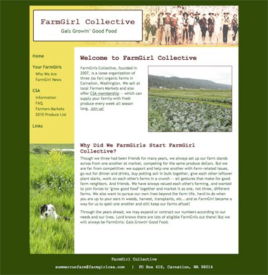 FarmGirl CSA website FarmGirl CSA website