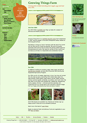 Growing Things Farm website Growing Things Farm website