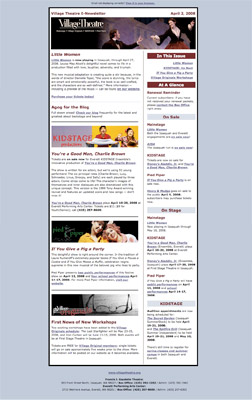 Village Theatre E-newsletter Village Theatre E-newsletter